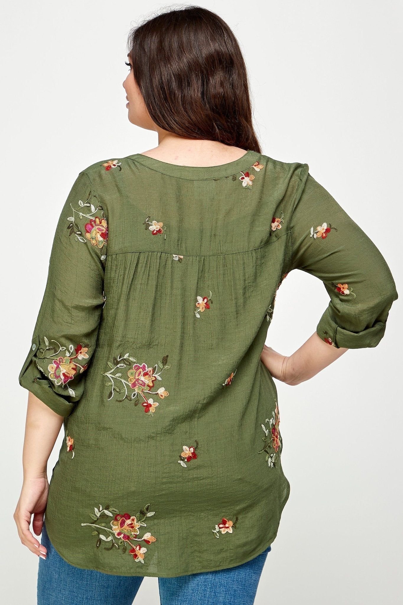 Figueroa & Flower Embroidered Floral Blouse - Plus sold by Dress Barn product image thumbnail 2
