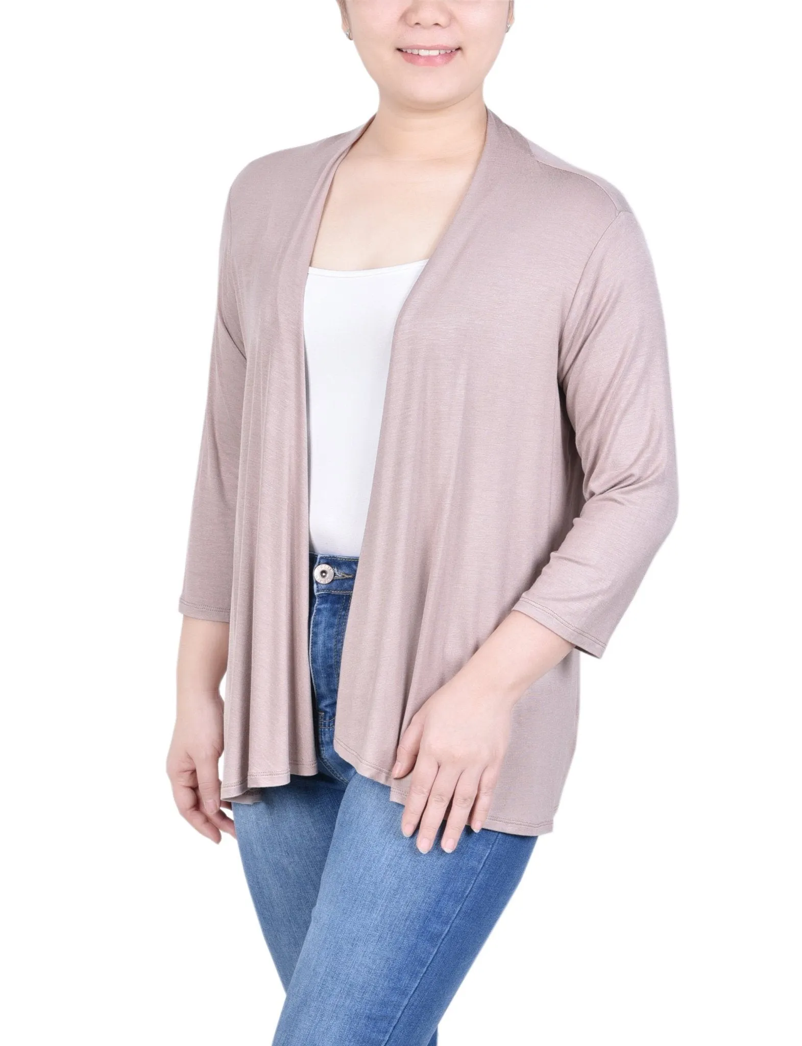3/4 Length Sleeve Solid Cardigan - Petite sold by Dress Barn product image thumbnail 2