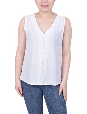 NY Collection Sleeveless Button Front Blouse sold by Dress Barn