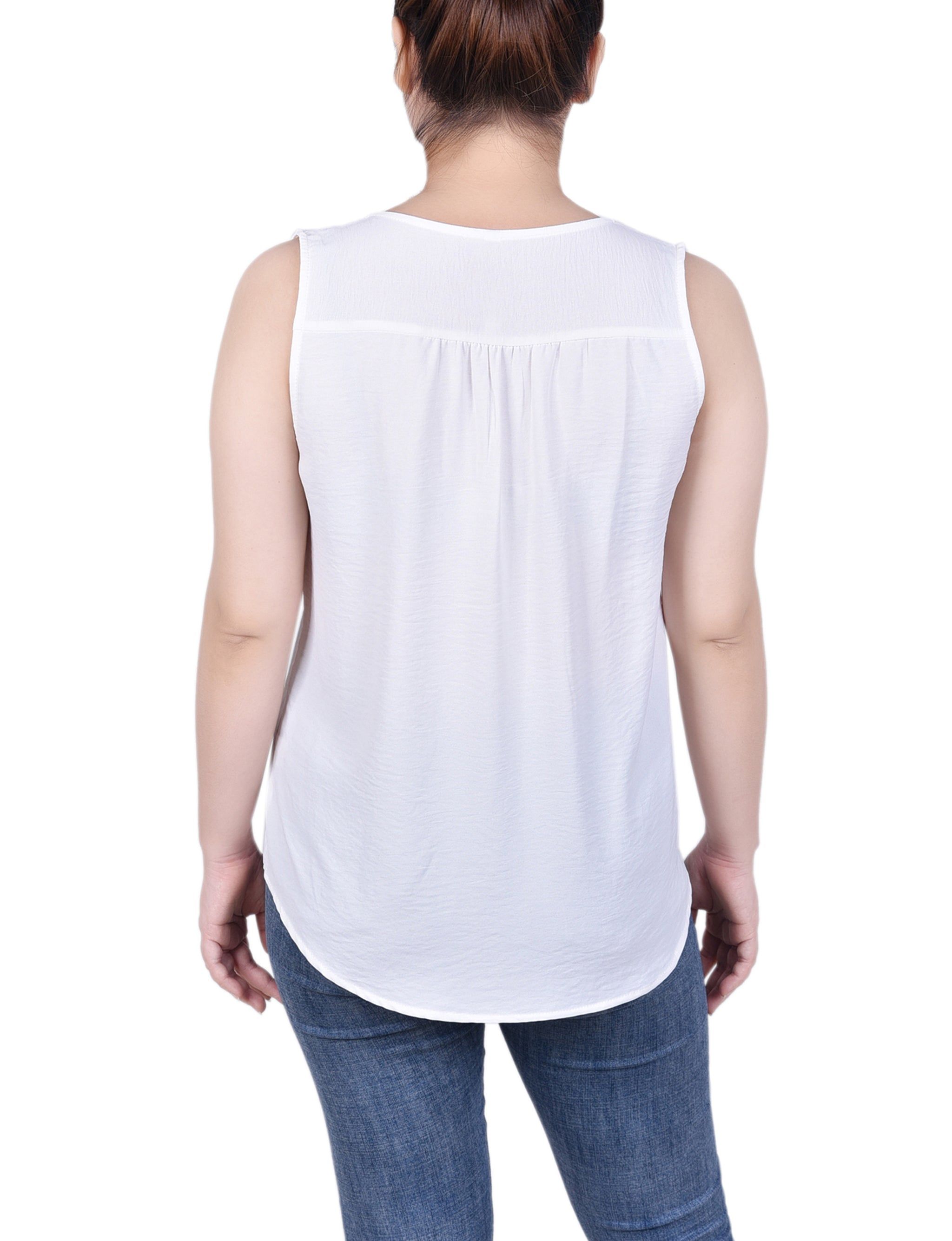 NY Collection Sleeveless Button Front Blouse sold by Dress Barn product image thumbnail 4