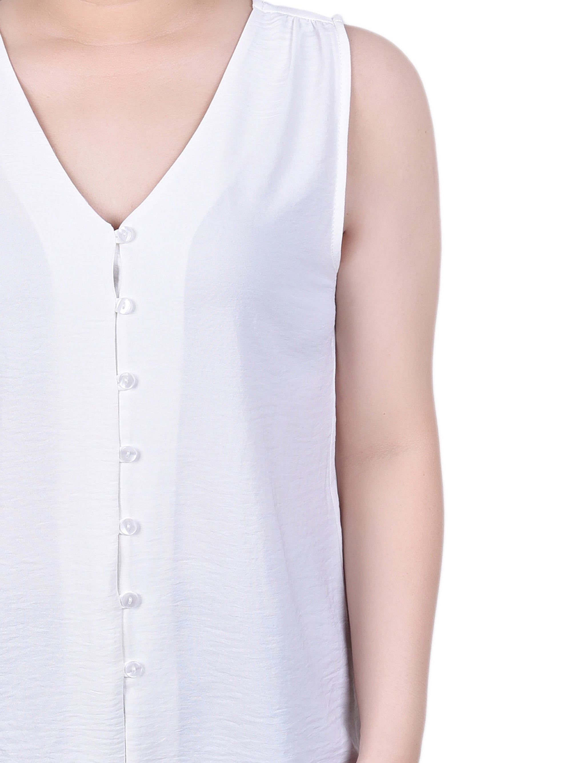NY Collection Sleeveless Button Front Blouse sold by Dress Barn product image thumbnail 3