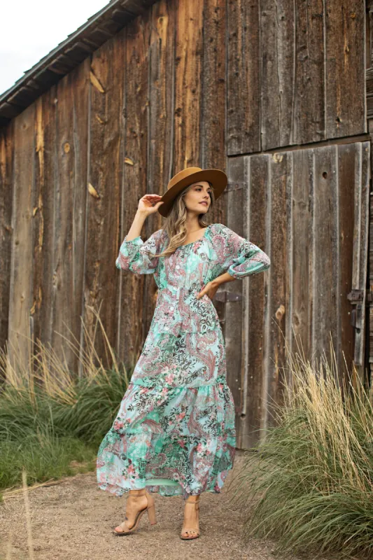 Paisley Veronica Maxi Peasant Dress sold by Dress Barn