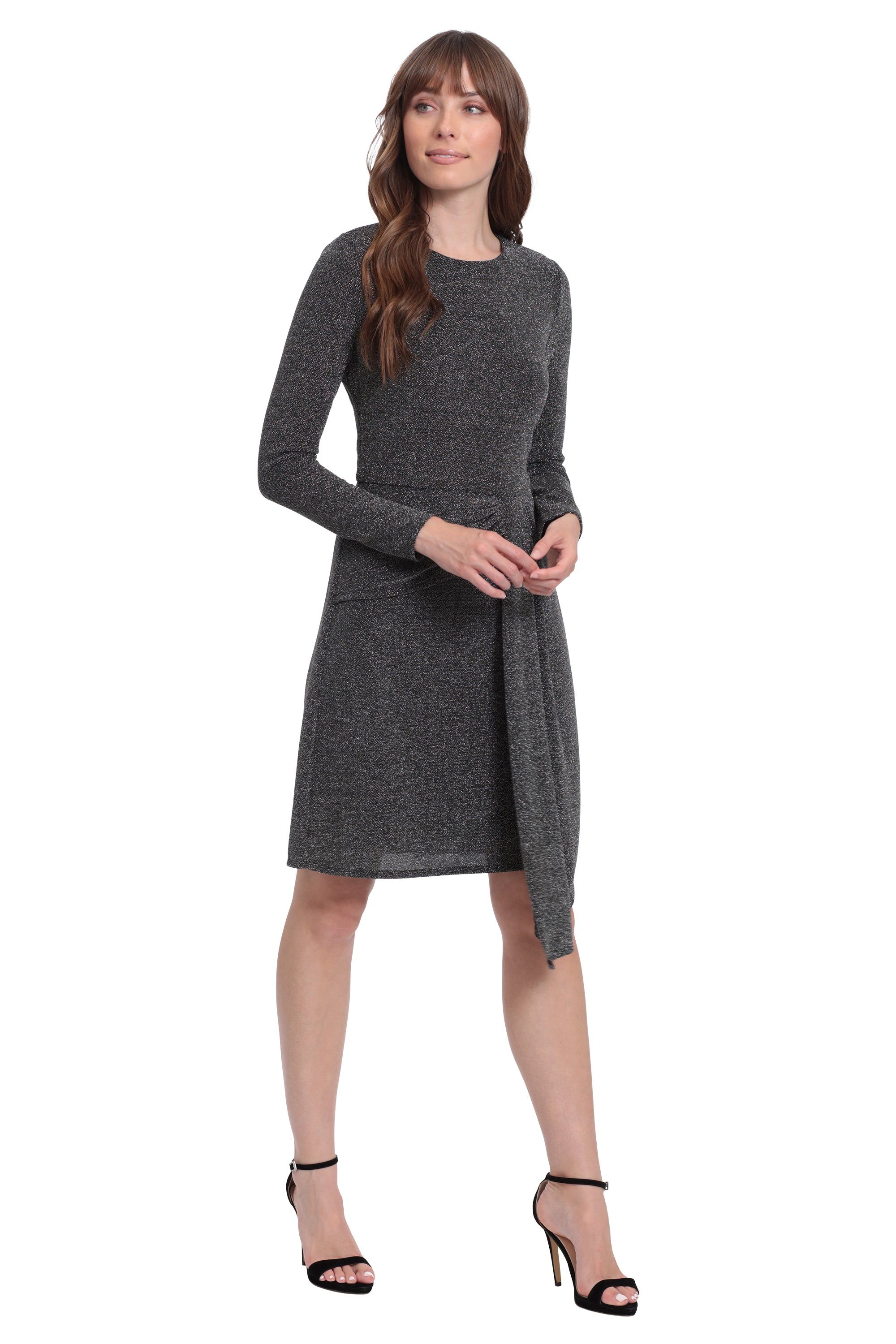 Wrap Side Ruffle Glitter Dress sold by Dress Barn product image thumbnail 3