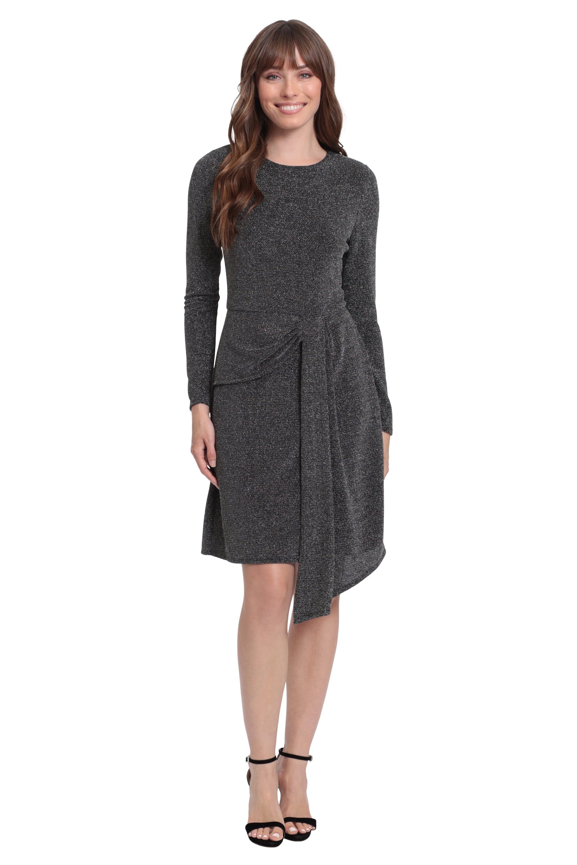 Wrap Side Ruffle Glitter Dress sold by Dress Barn product image thumbnail 4