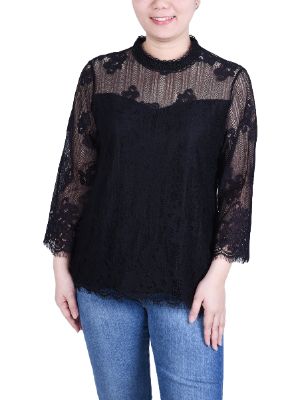 NY Collection 3/4 Sleeve Lace Blouse sold by Dress Barn