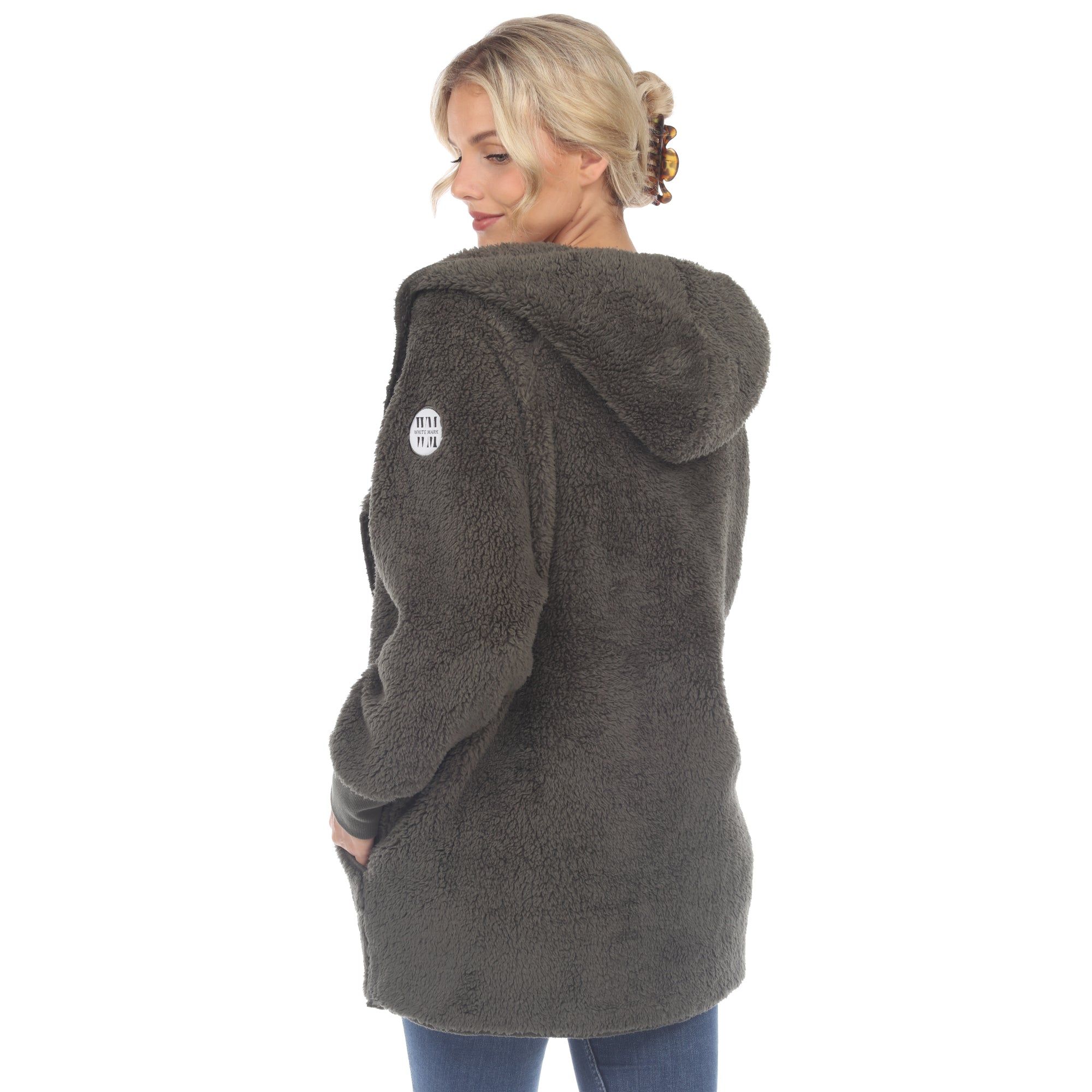 Women's Plush Hooded Cardigan with Pockets sold by Dress Barn product image thumbnail 3