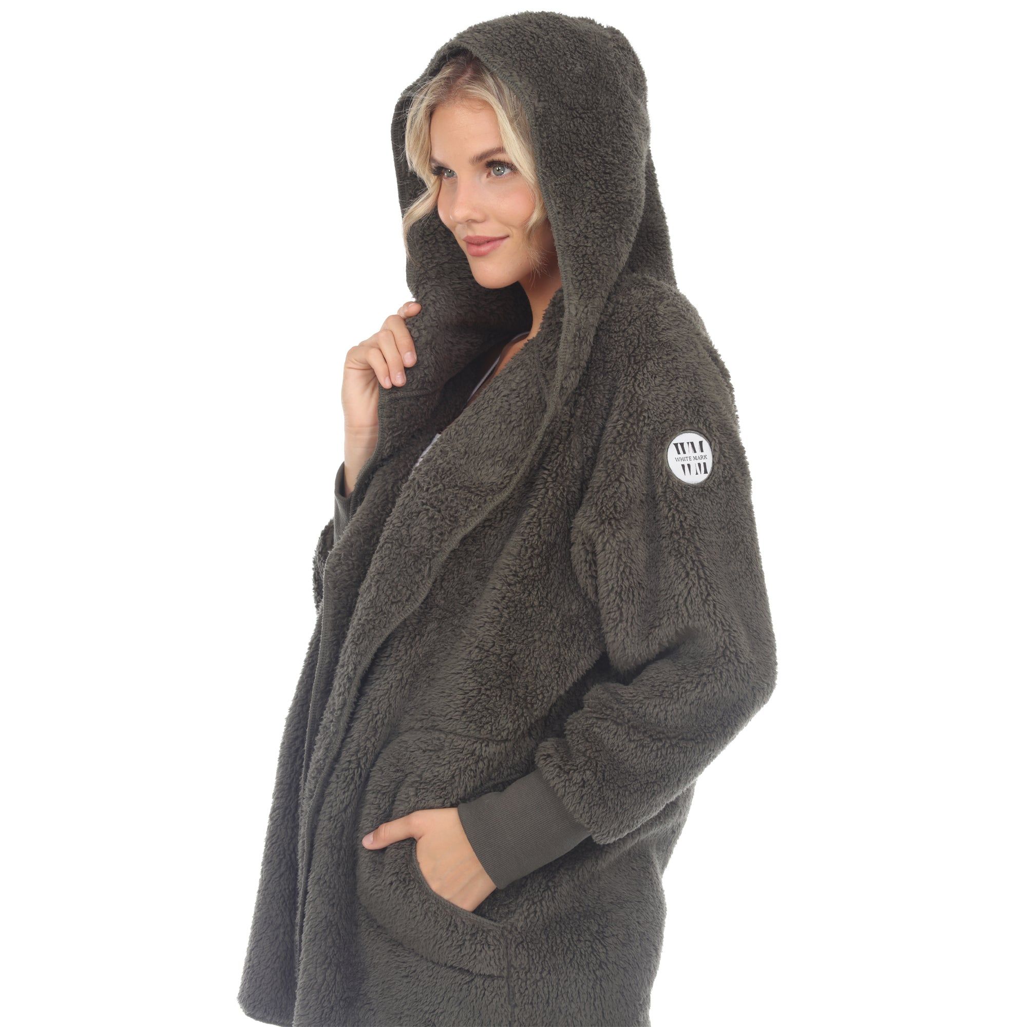 Women's Plush Hooded Cardigan with Pockets sold by Dress Barn product image thumbnail 5