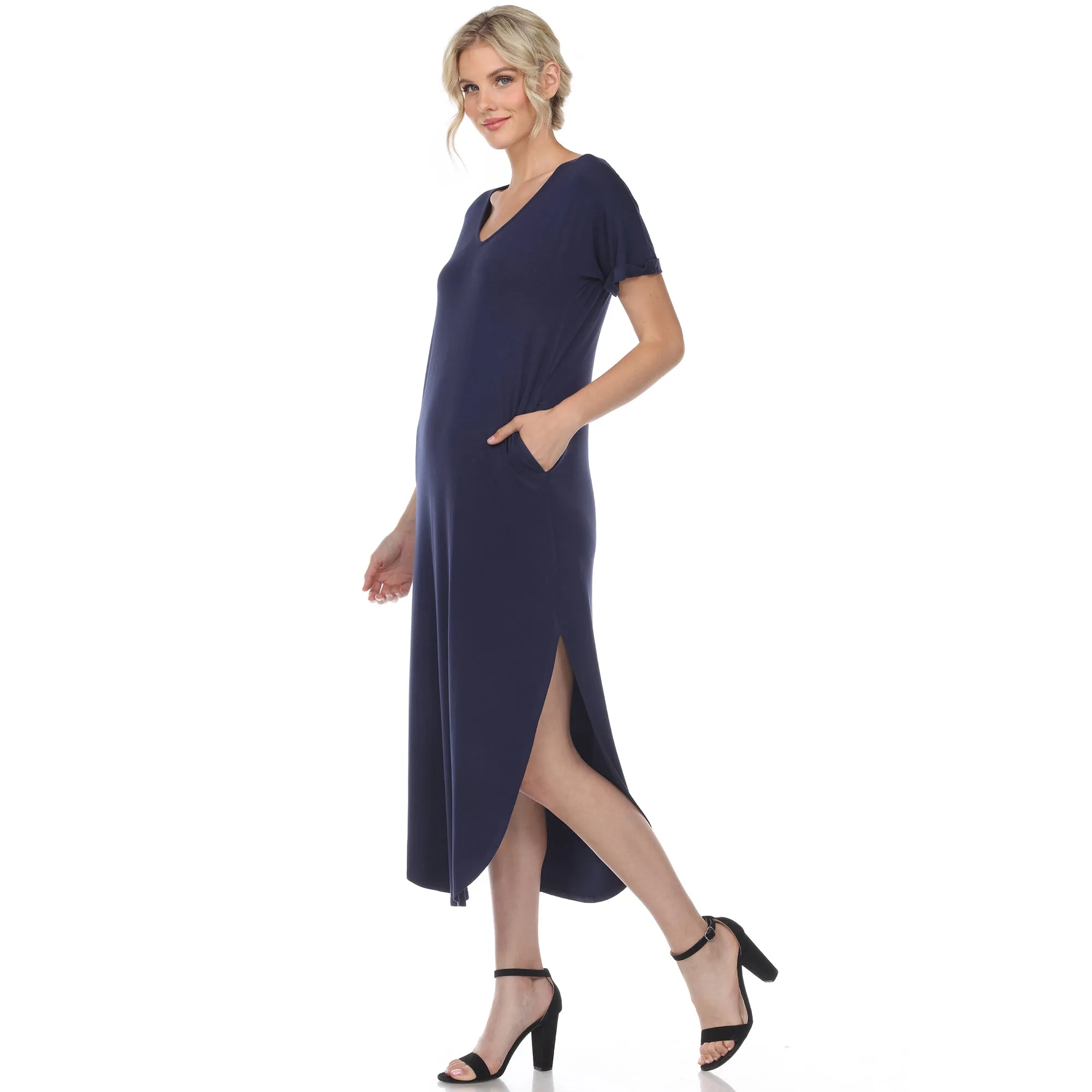 Short Sleeve V-neck Maxi Dress sold by Dress Barn product image thumbnail 3