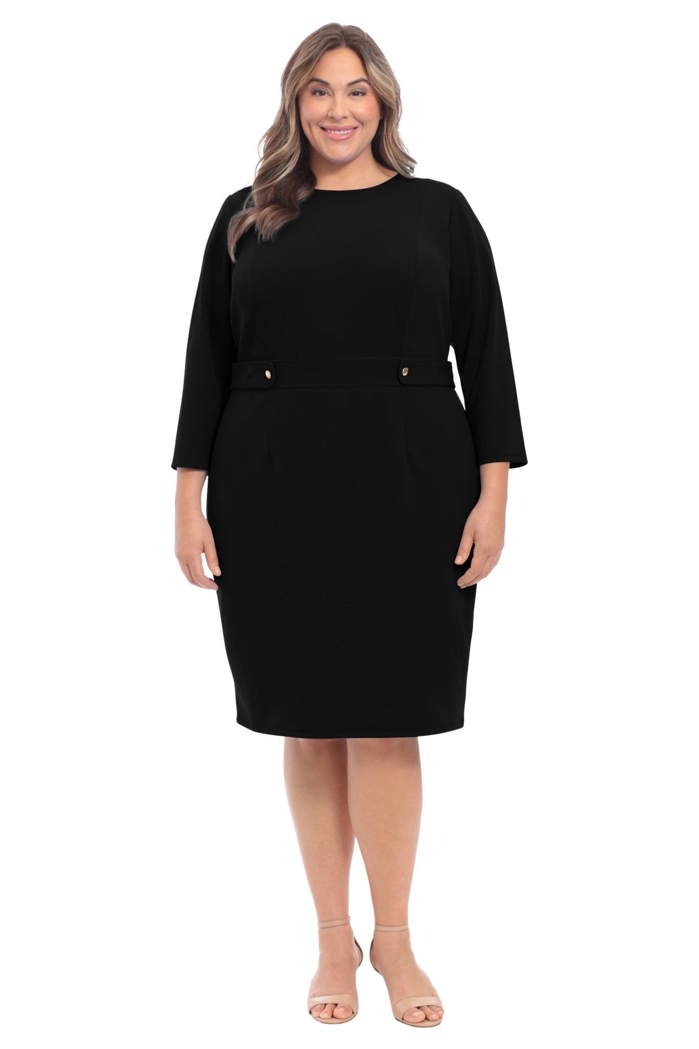 3/4 Sleeve Sheath With Buttons - Plus sold by Dress Barn product image thumbnail 3