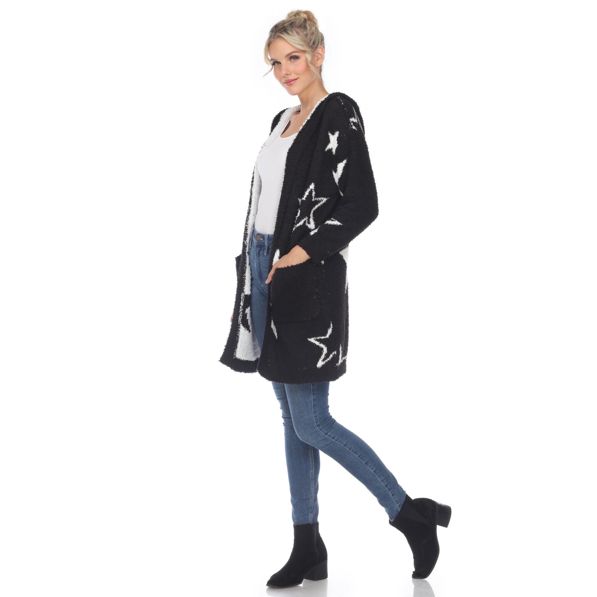 Women's Hooded Open Front Sherpa Coat sold by Dress Barn product image thumbnail 3