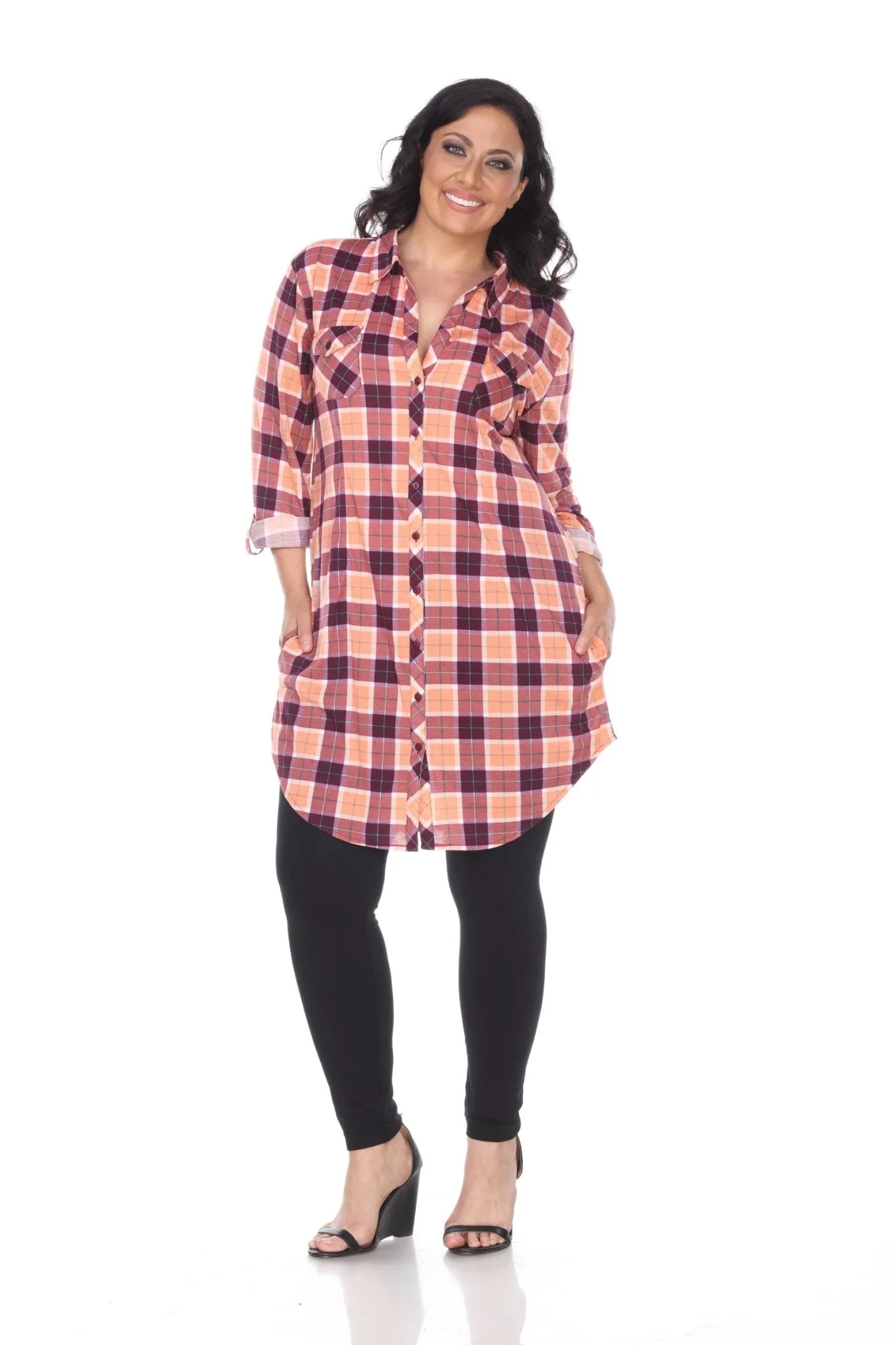 Piper Stretchy Plaid Tunic - Plus sold by Dress Barn product image thumbnail 2