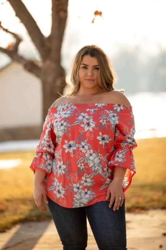 Westport Floral "On And Off The Shoulder" Top - Plus sold by Dress Barn