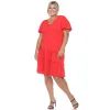 Short Sleeve V-neck Tiered Midi Dress - Plus sold by Dress Barn