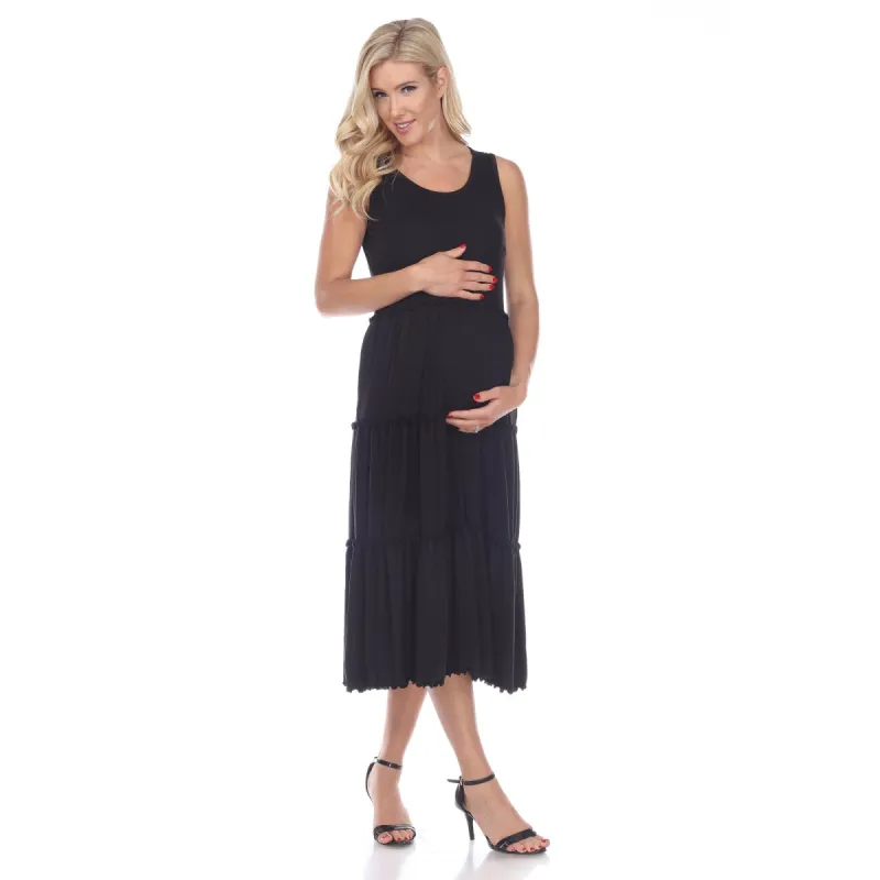 Scoop Neck Tiered Midi Dress - Plus Maternity sold by Dress Barn