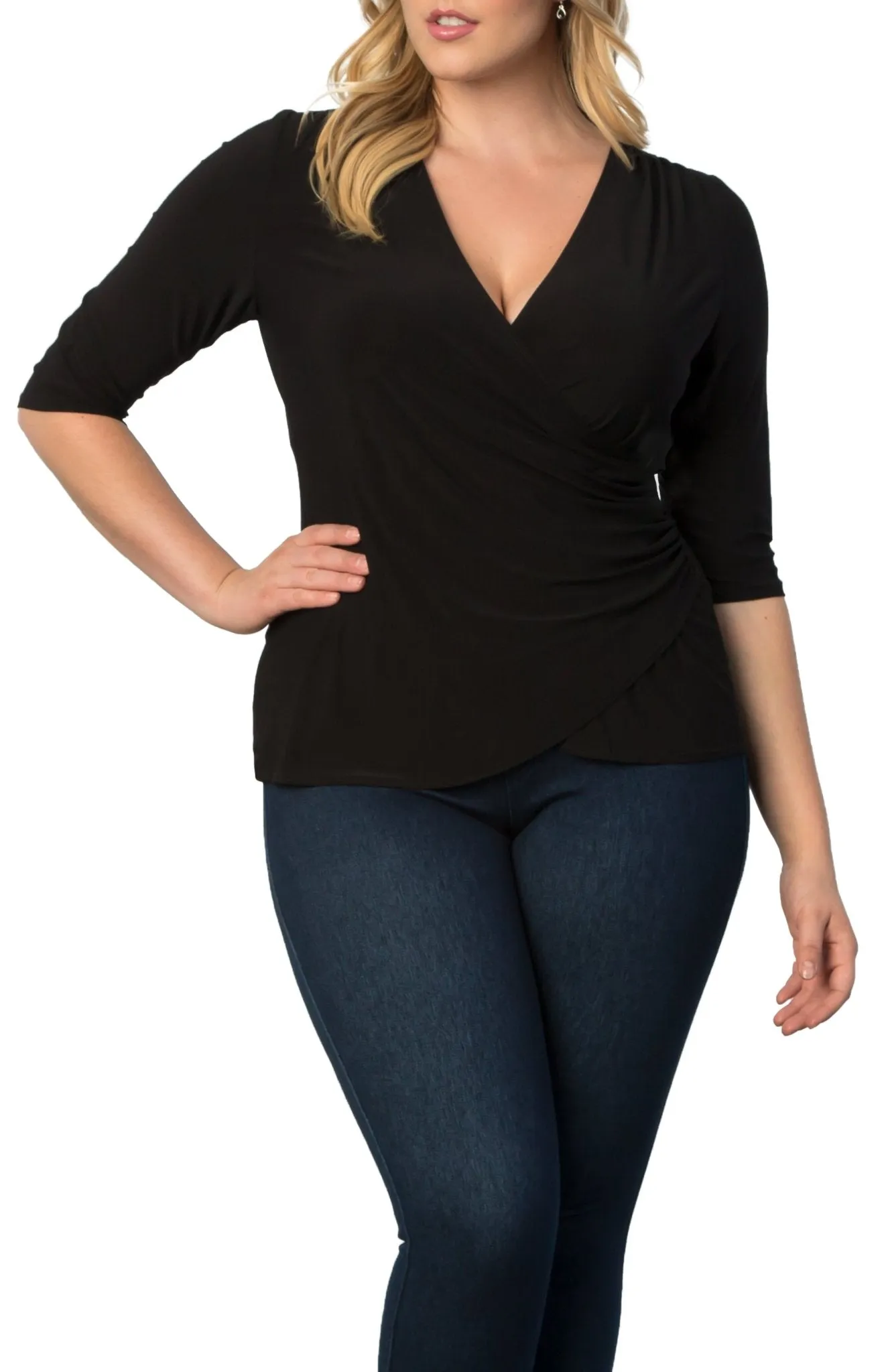 Femme Fatale Faux Wrap Top - Plus sold by Dress Barn