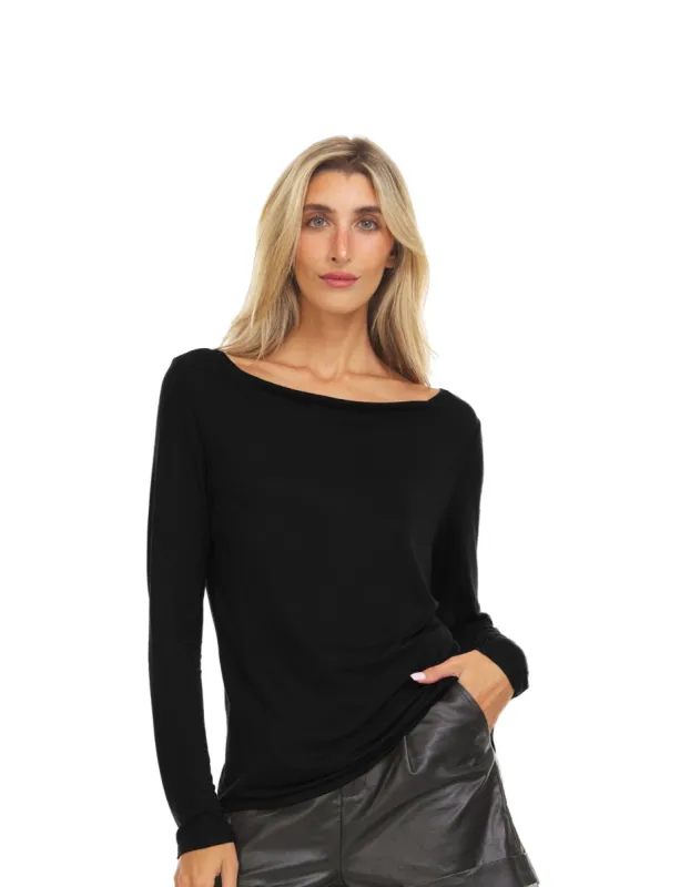 Long Sleeve Top With Ballet Neckline sold by Dress Barn