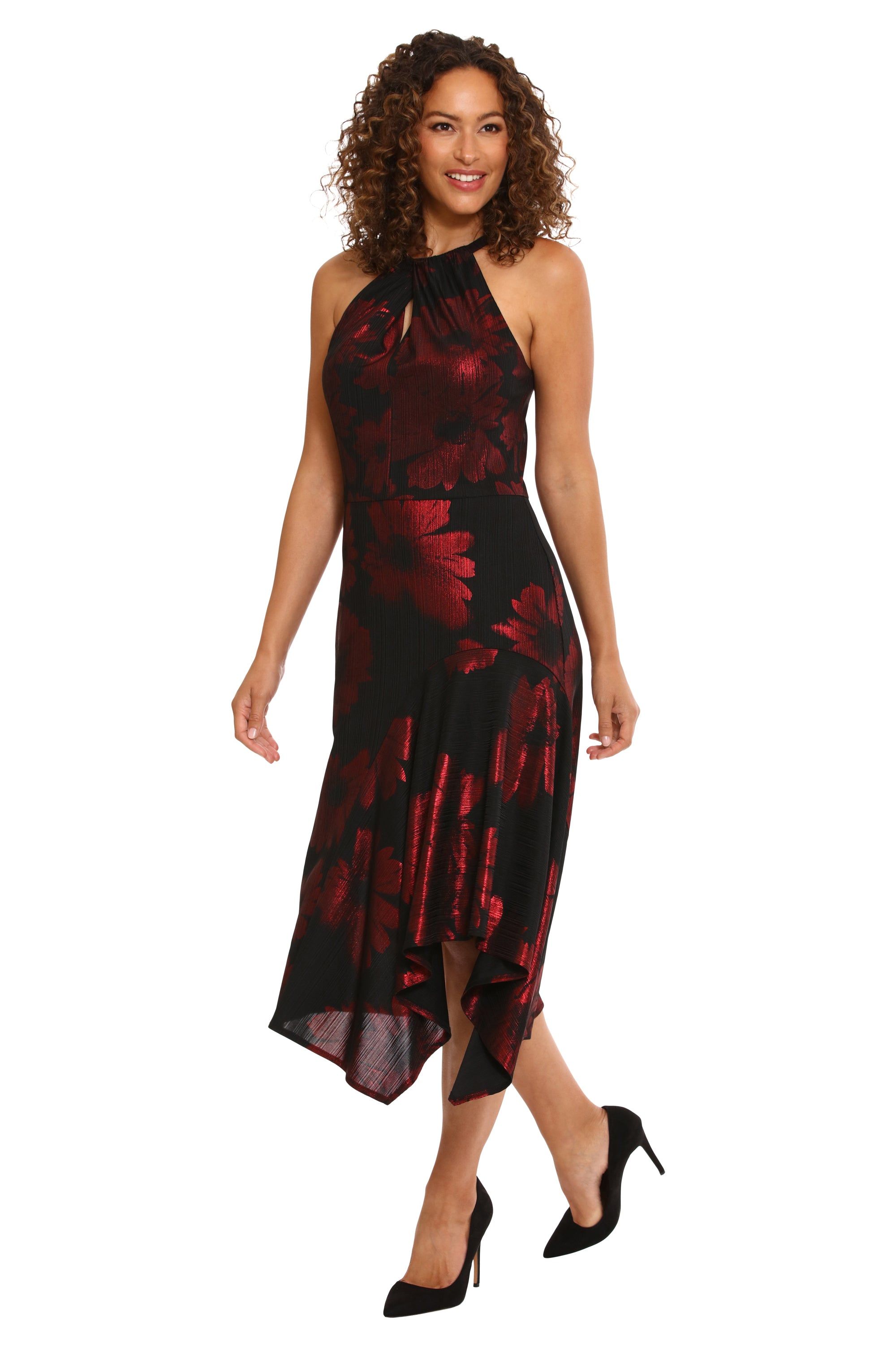 Asymmetrical Hanky Hem Halter Dress sold by Dress Barn product image thumbnail 4