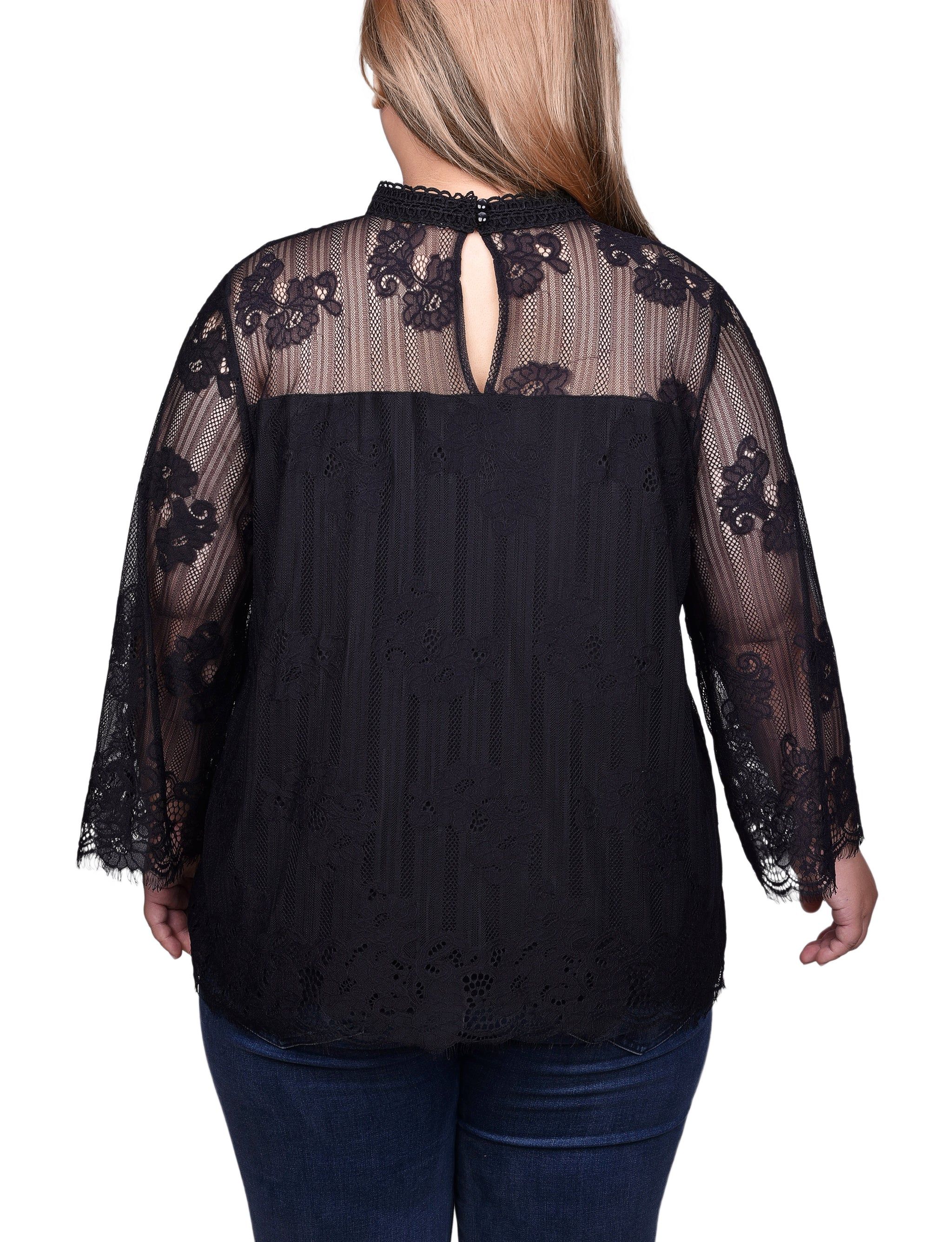 NY Collection 3/4 Sleeve Lace Blouse - Plus sold by Dress Barn product image thumbnail 4