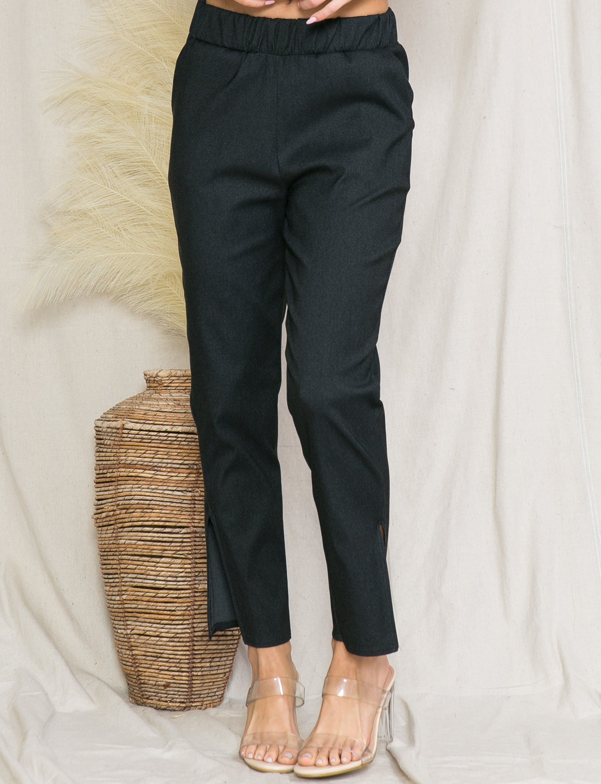 Slim Fit Casual Pants With Side Slits sold by Dress Barn product image thumbnail 2