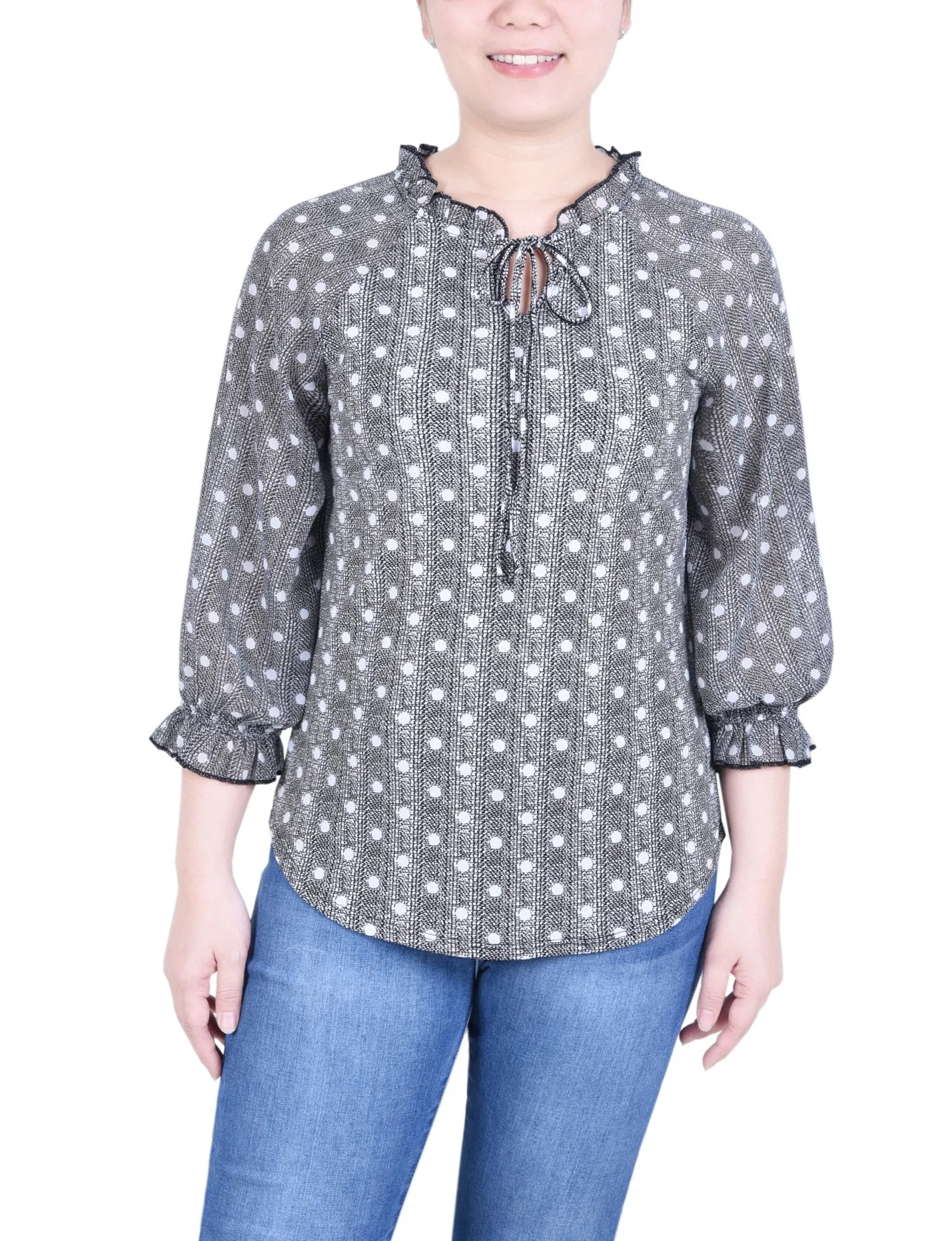 Chiffon Sleeve Knit Top - Petite sold by Dress Barn