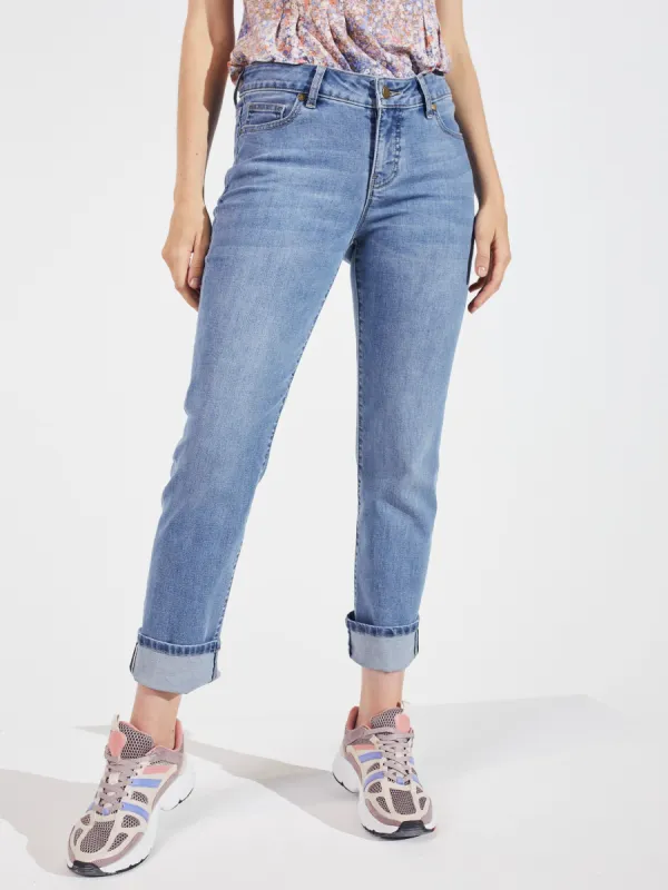 Signature Girlfriend 5 Pocket Jeans With Selvedge Cuff sold by Dress Barn