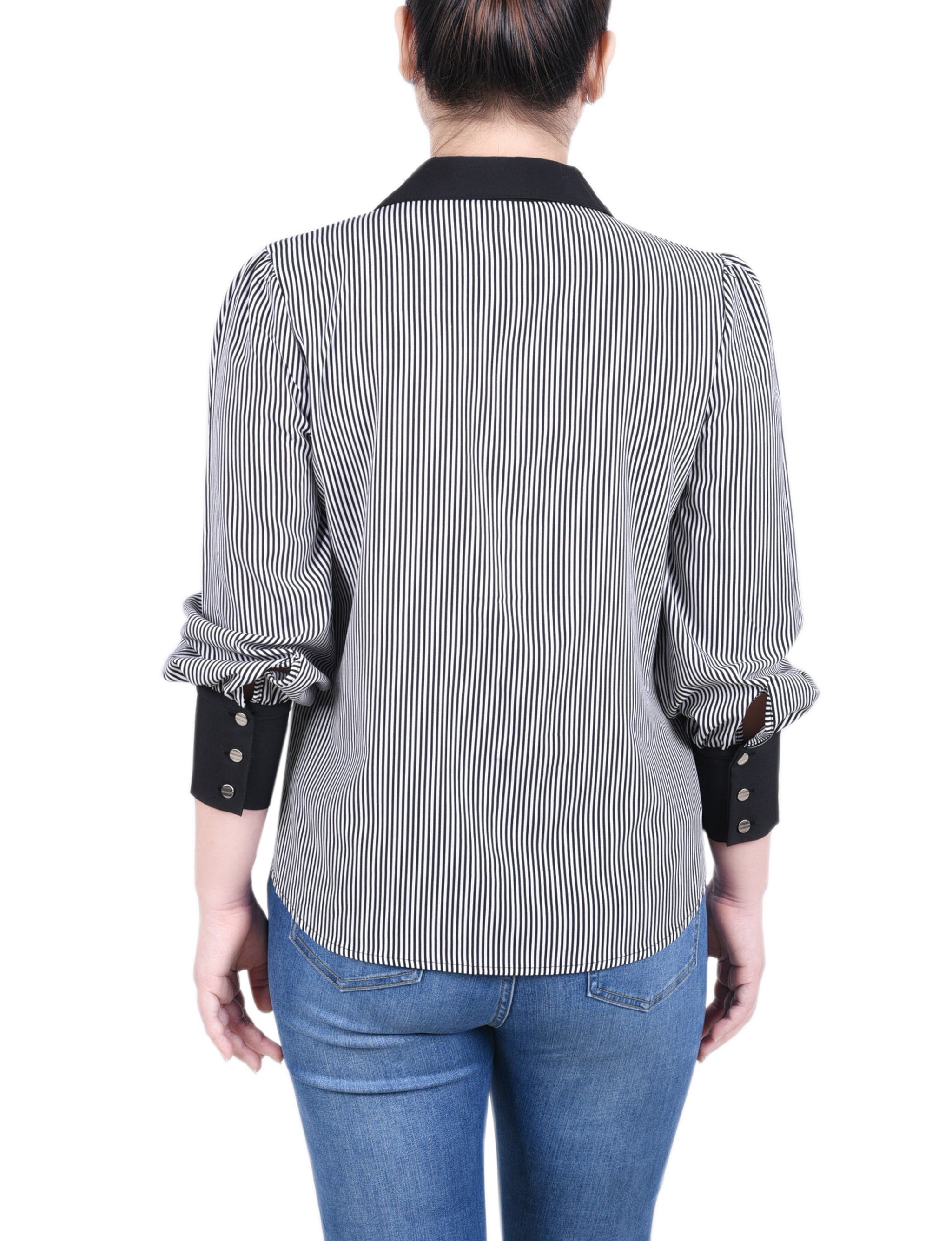 NY Collection Long Sleeve Colorblocked Blouse sold by Dress Barn product image thumbnail 4