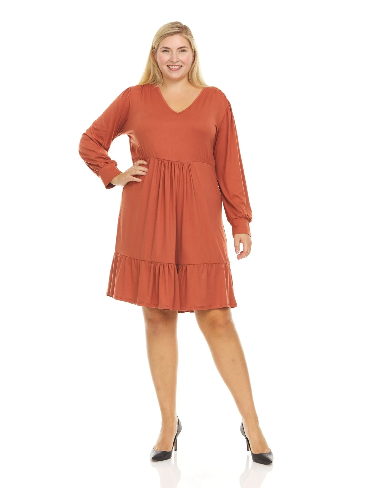 Long Sleeve Tiered Dress - Plus sold by Dress Barn product image thumbnail 2