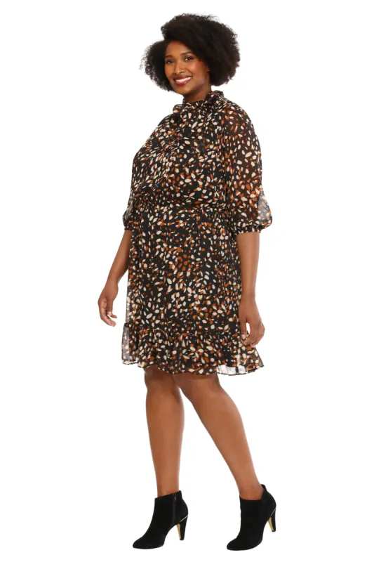 Side Tie Elastic Waist Tiered Dress - Plus sold by Dress Barn