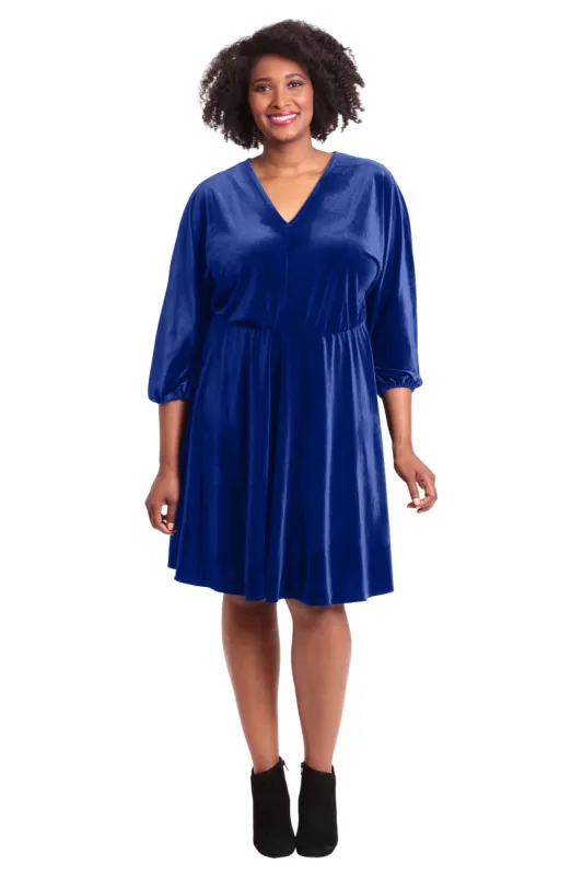 Dolman V-Neck Velvet Mini Dress - Plus sold by Dress Barn