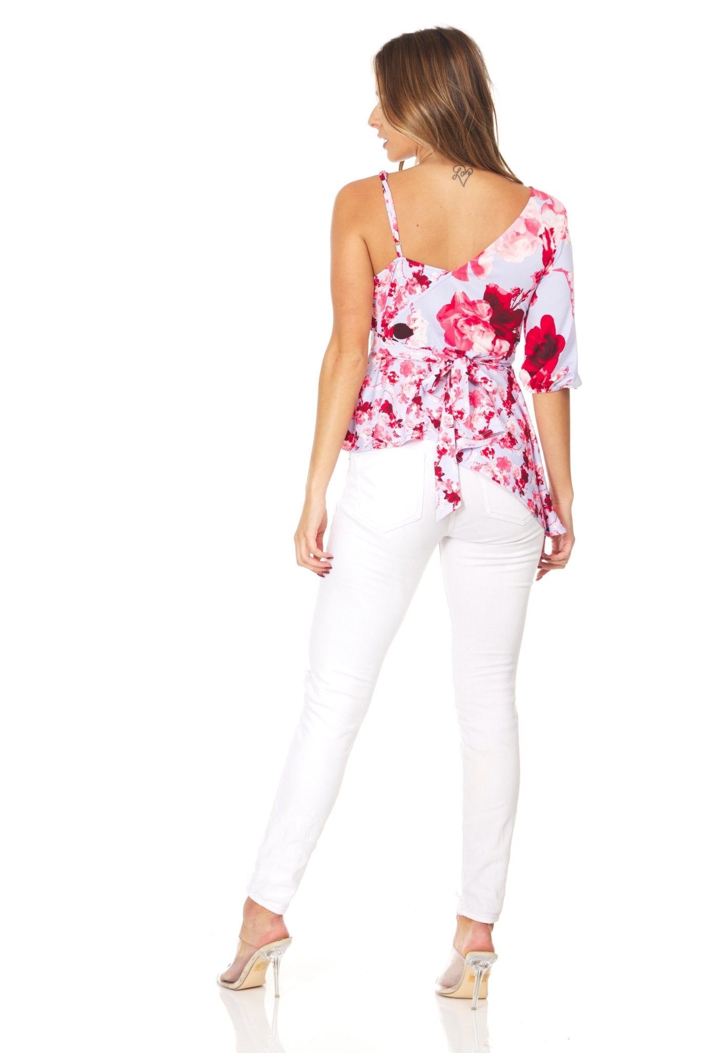 One Shoulder Floral Top sold by Dress Barn product image thumbnail 3