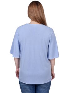 Elbow Sleeve Tie-Front Top sold by Dress Barn