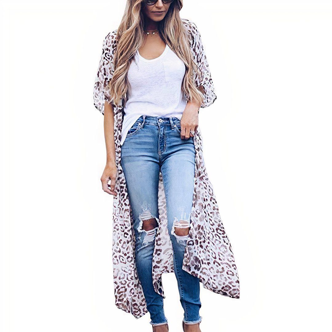 Cheetah Kimono - Plus sold by Dress Barn product image thumbnail 5