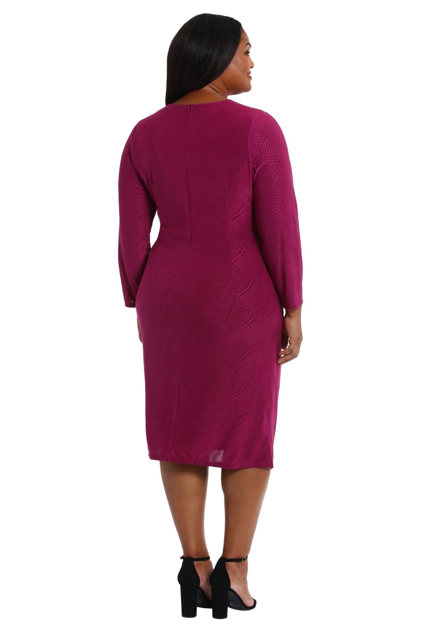 Asymmetrical Neckline Ruched Midi Dress - Plus sold by Dress Barn product image thumbnail 5