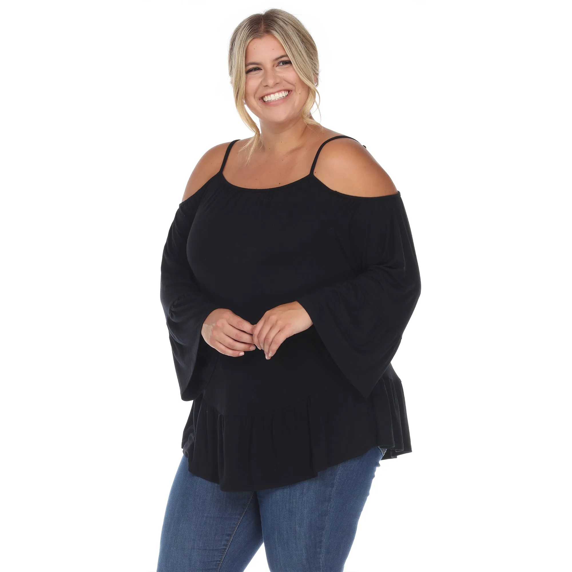 Cold Shoulder Ruffle Sleeve Top - Plus sold by Dress Barn product image thumbnail 3