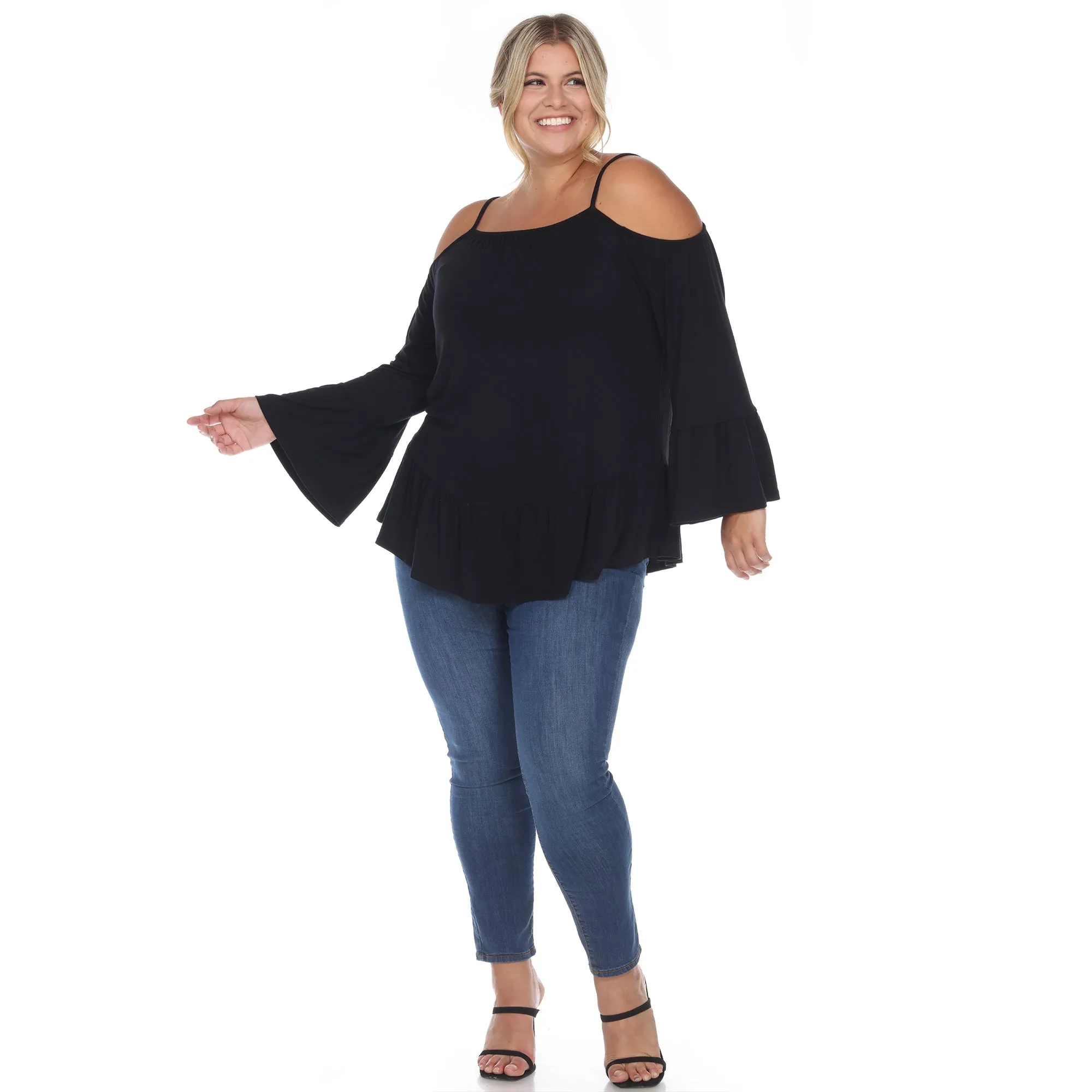 Cold Shoulder Ruffle Sleeve Top - Plus sold by Dress Barn product image thumbnail 5