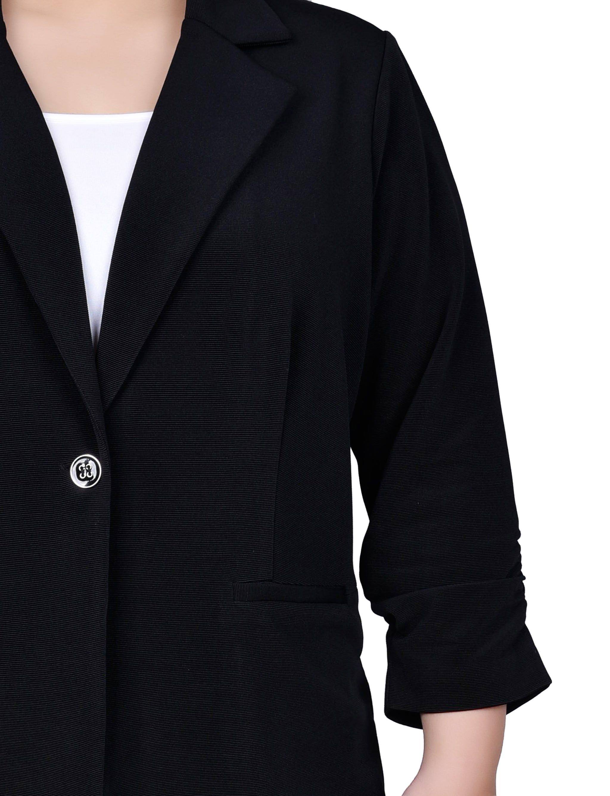 NY Collection 3/4 Sleeve Knit Ottoman Jacket - Plus sold by Dress Barn product image thumbnail 3
