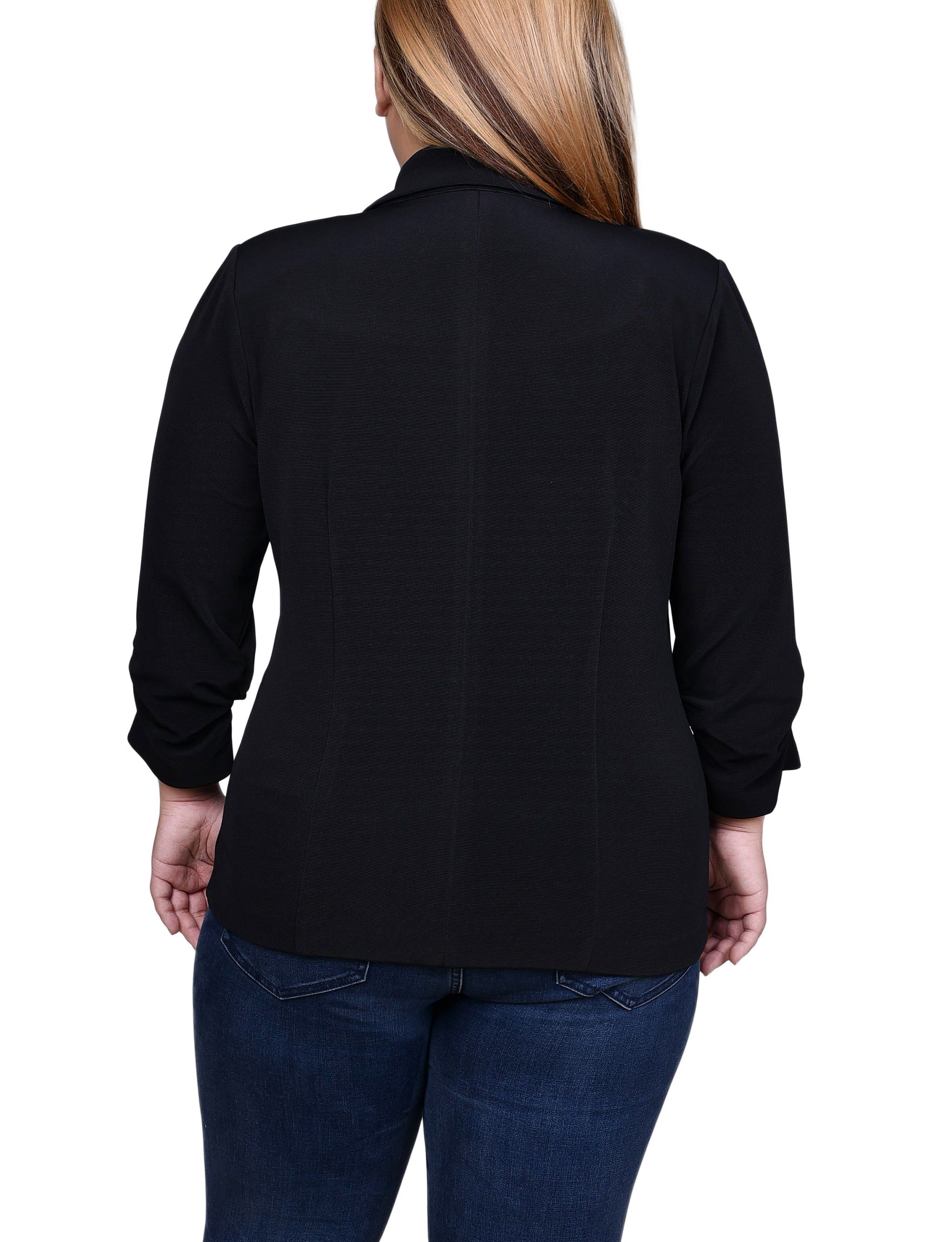 NY Collection 3/4 Sleeve Knit Ottoman Jacket - Plus sold by Dress Barn product image thumbnail 4