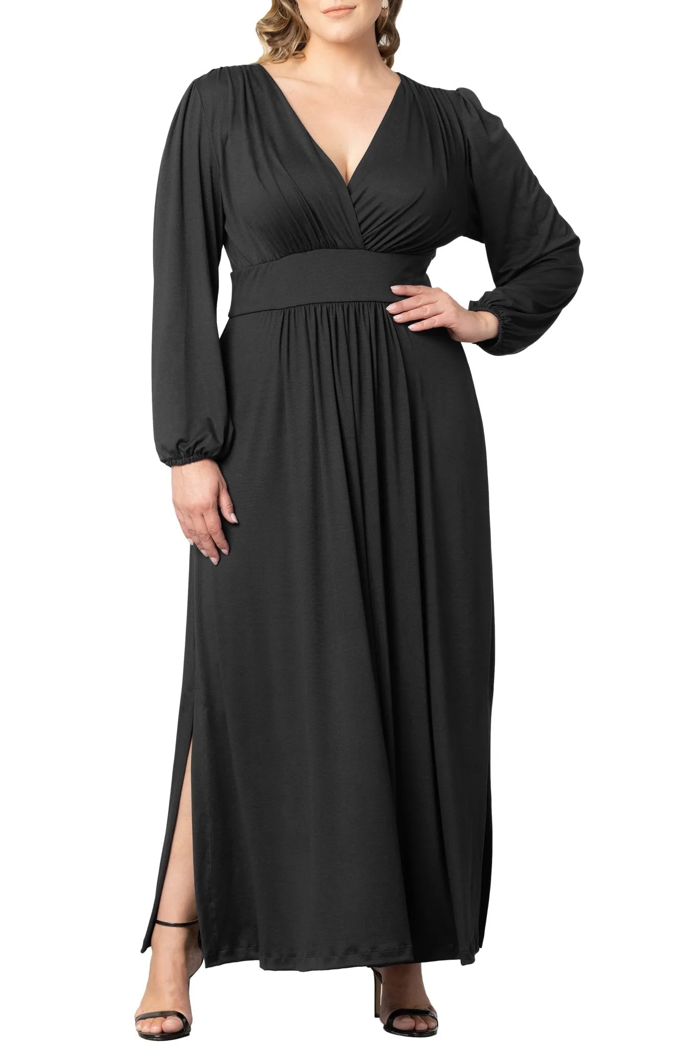 Kelsey Long Sleeve Maxi Dress - Plus sold by Dress Barn