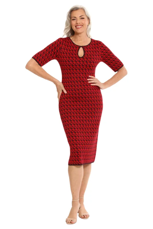 Short Sleeve Keyhole Midi Dress sold by Dress Barn