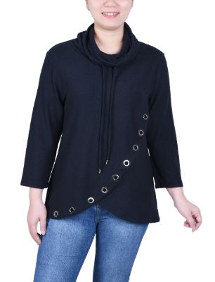 NY Collection 3/4 Slv Top With Grommet Hem sold by Dress Barn