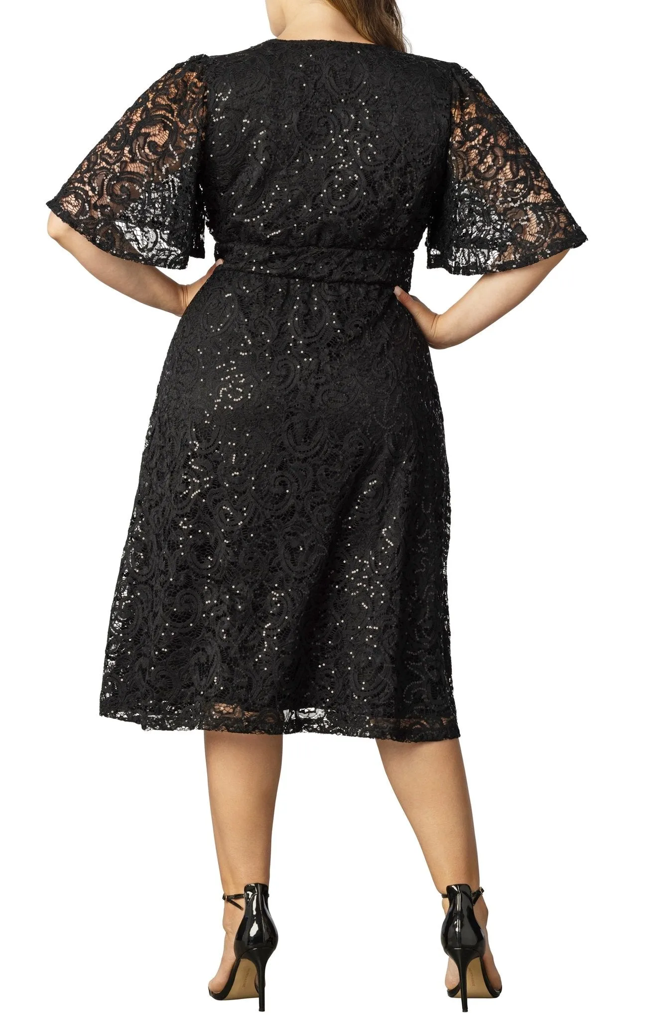 Starry Sequined Lace Cocktail Dress - Plus sold by Dress Barn product image thumbnail 2