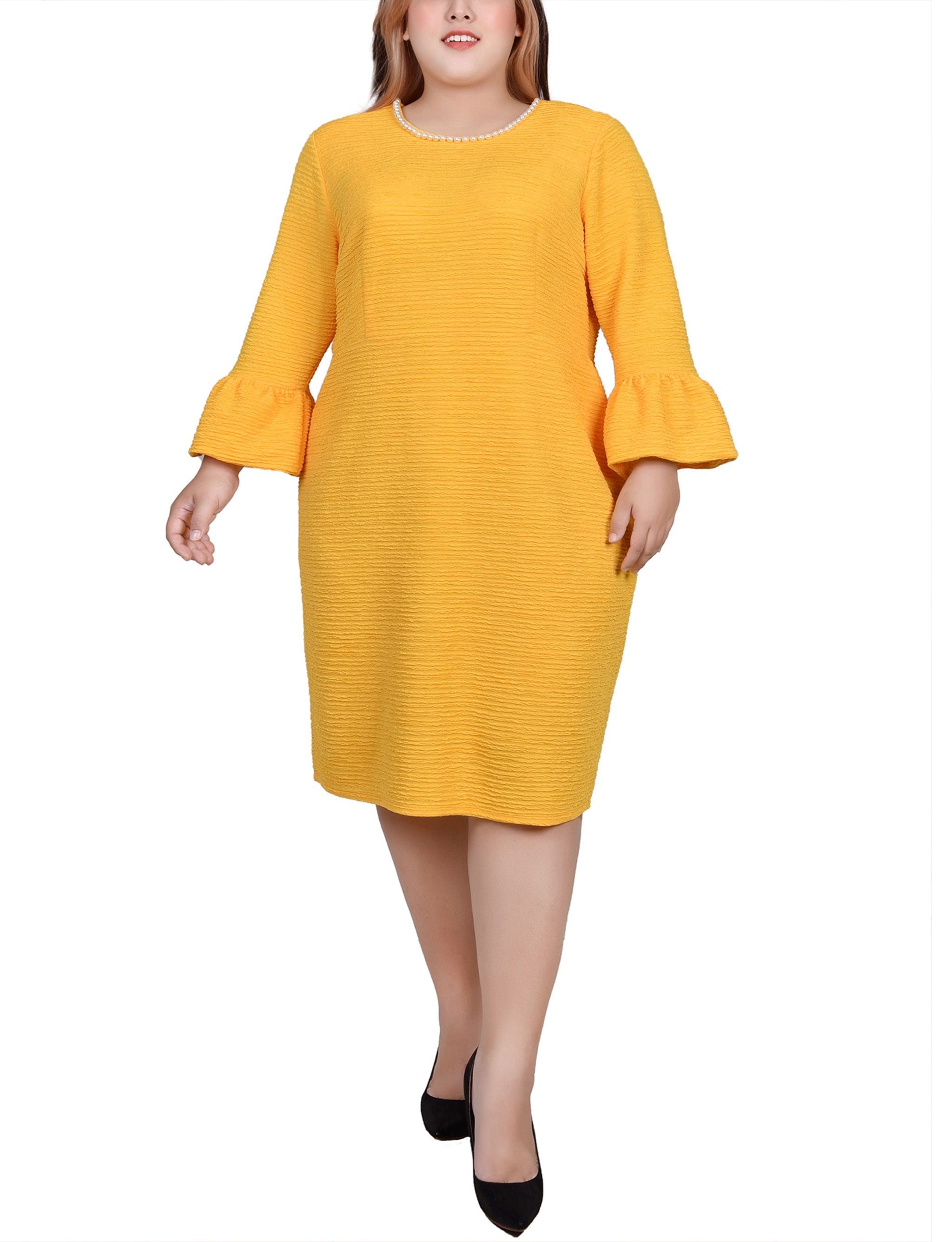 NY Collection 3/4 Length Pearl Detail Dress - Plus sold by Dress Barn product image thumbnail 4