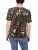 Short Sleeve Sequined Top - Petite sold by Dress Barn