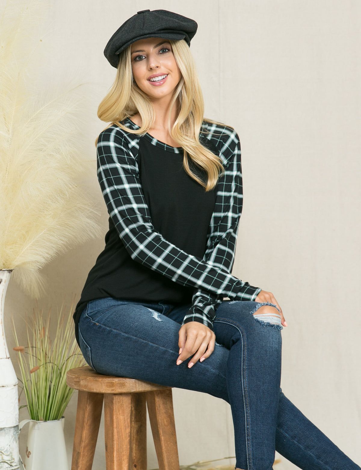Printed Long Sleeve Top - Plus sold by Dress Barn