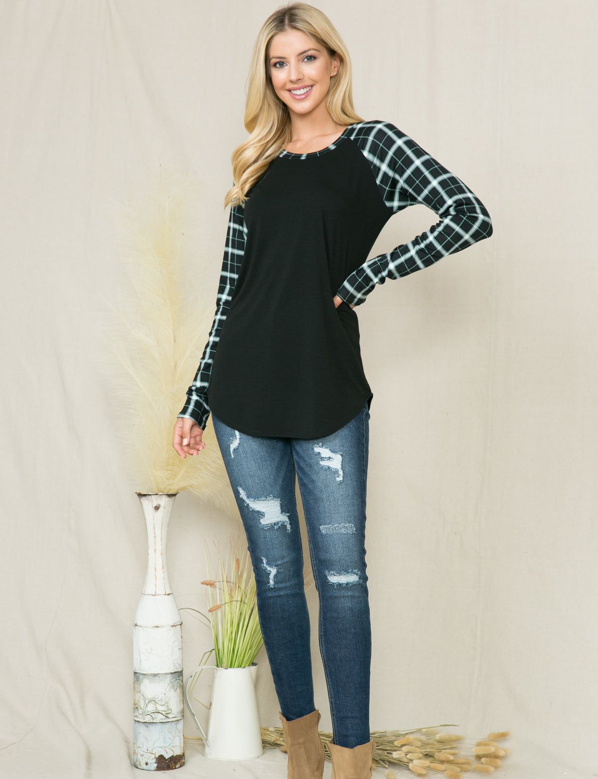 Printed Long Sleeve Top - Plus sold by Dress Barn product image thumbnail 2