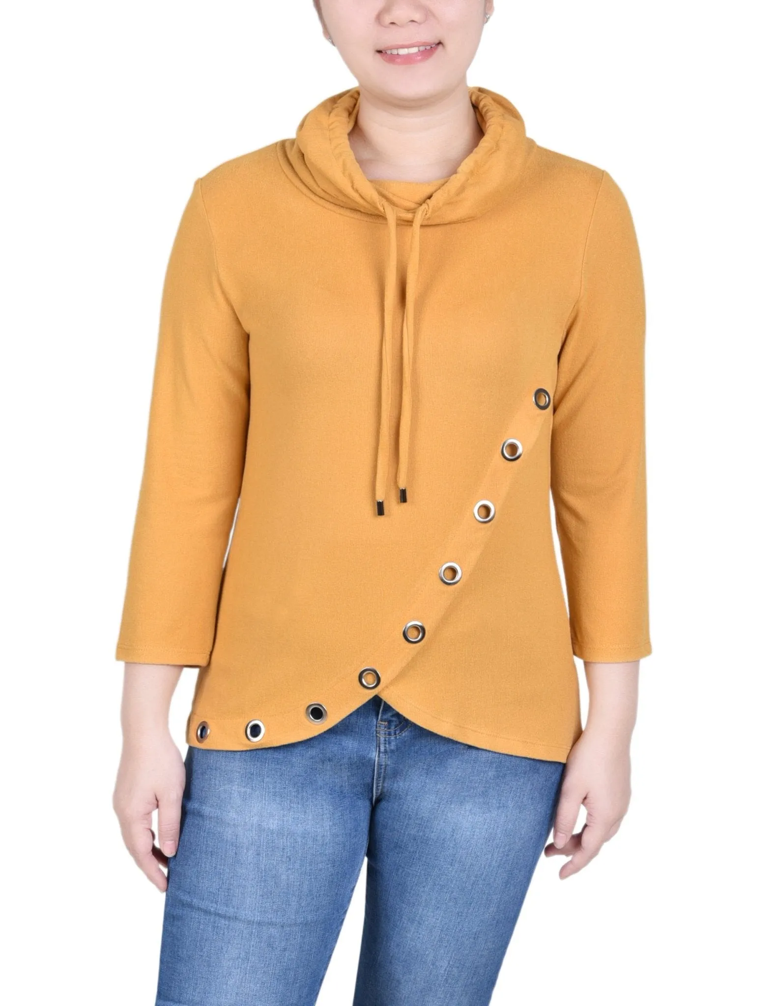 3/4 Length Sleeve Top With Grommet Hem - Petite sold by Dress Barn product image thumbnail 5