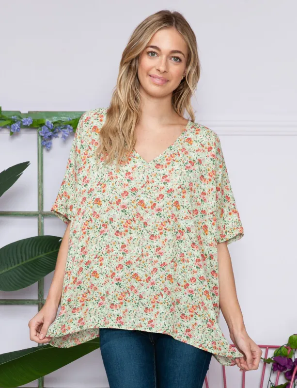 Floral Airflow Oversized Top - Plus sold by Dress Barn