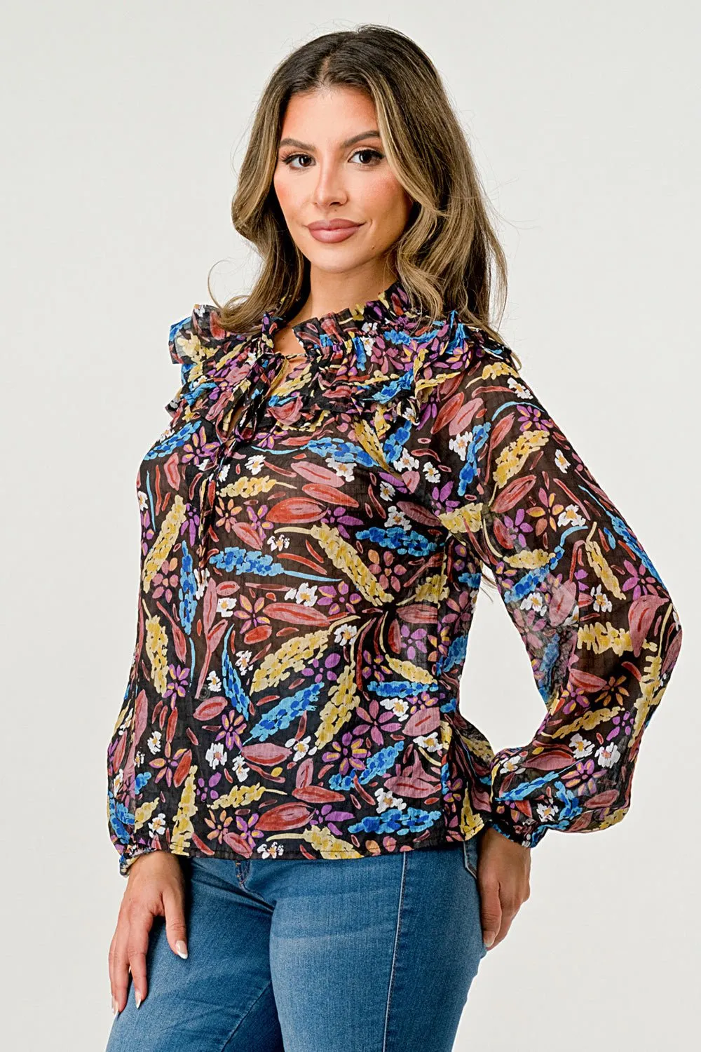 Floral Jana Long Sleeve Top sold by Dress Barn product image thumbnail 3