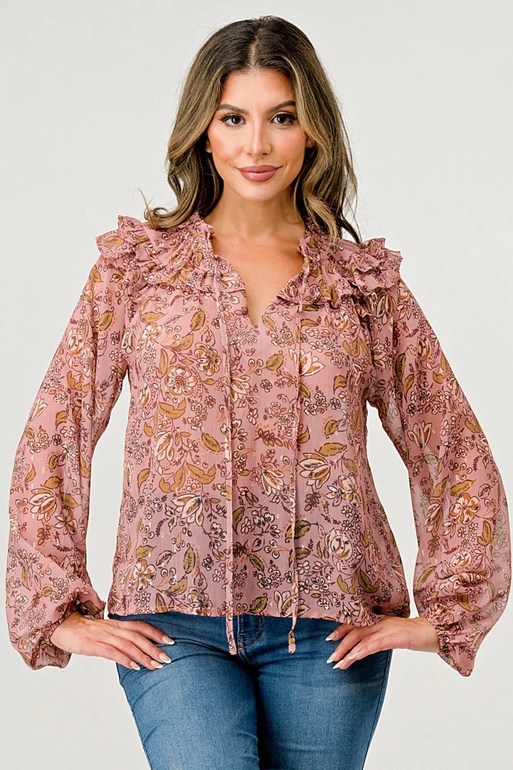 Floral Jana Long Sleeve Top sold by Dress Barn product image thumbnail 5