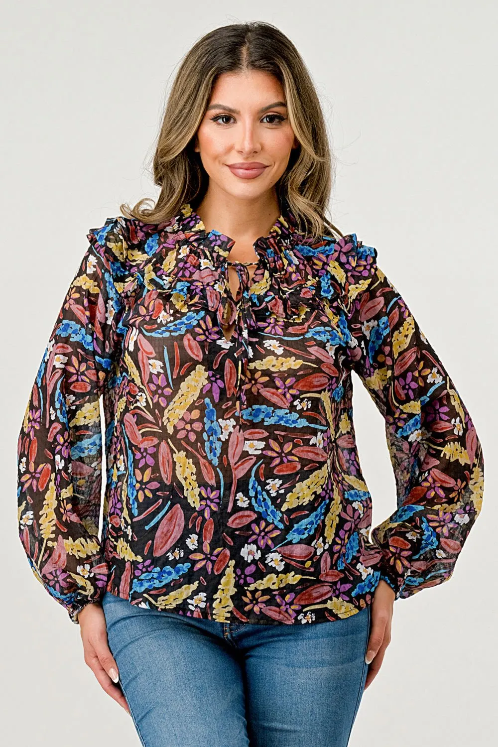 Floral Jana Long Sleeve Top sold by Dress Barn